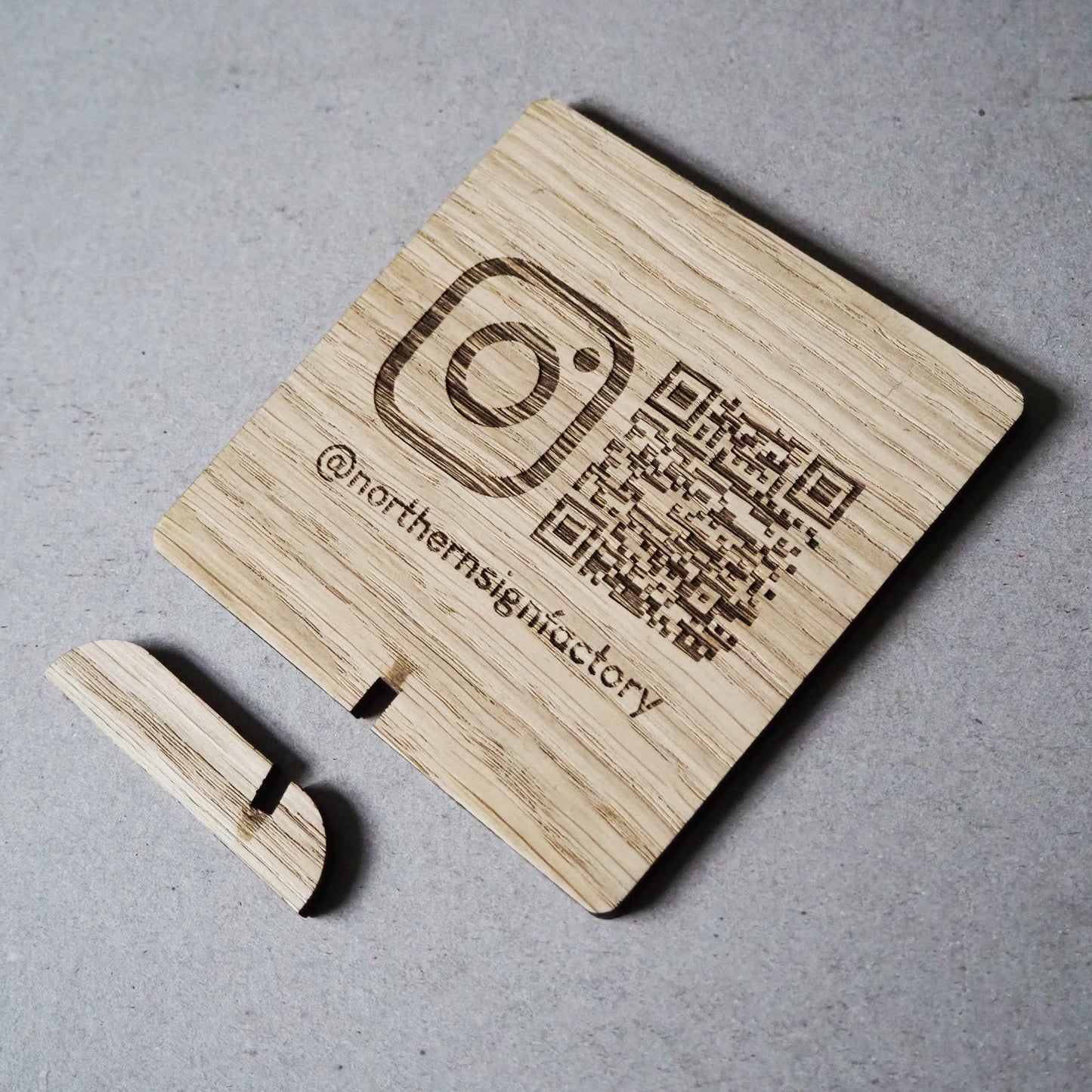 Wooden QR Code Business Sign for Shops or Market Stalls Personalised