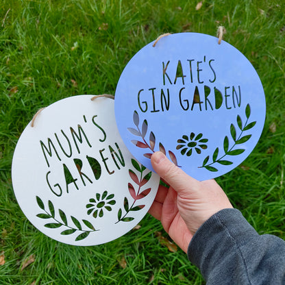 Personalised Hanging Acrylic or Wooden Laser Cut Garden Sign