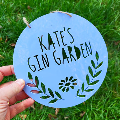 Personalised Hanging Acrylic or Wooden Laser Cut Garden Sign