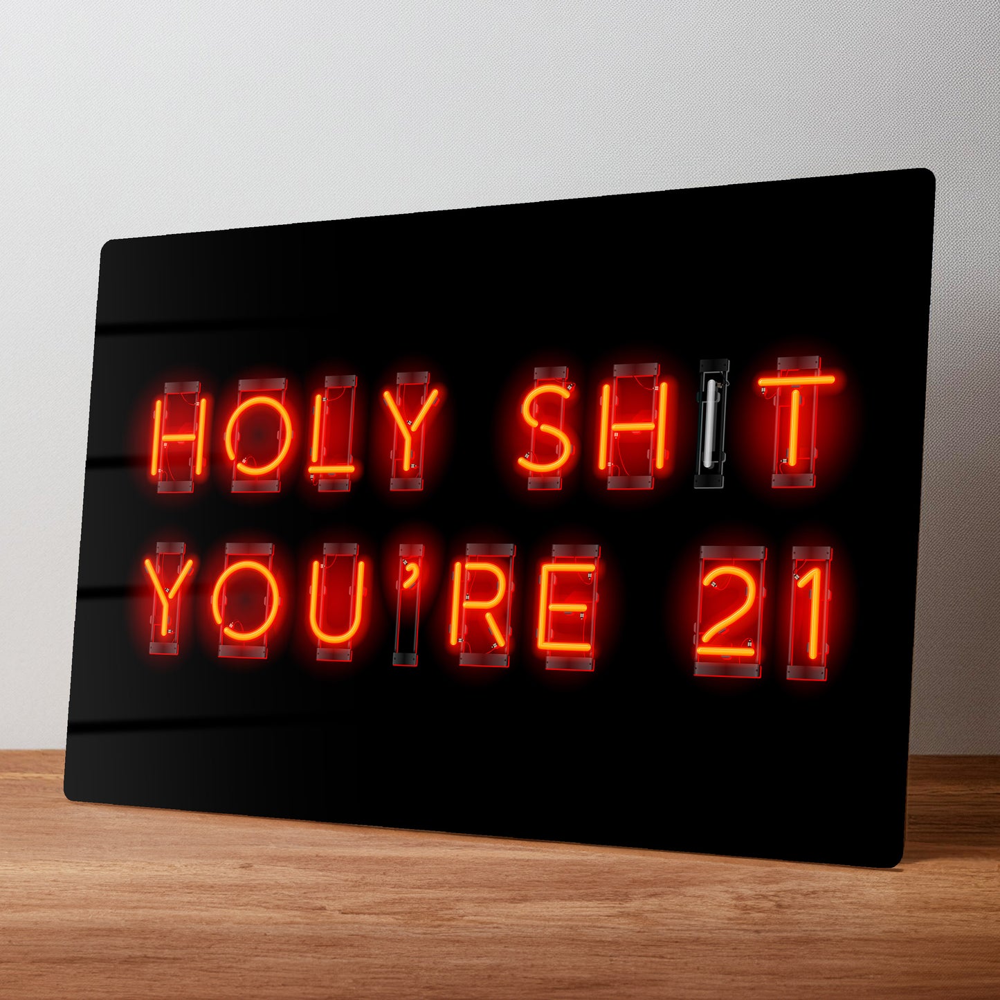 21st Birthday Wall Sign Metal Neon Effect Unique Gift