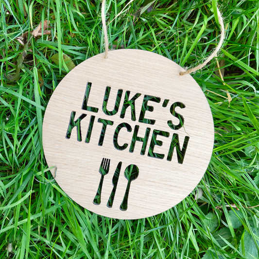 Personalised Hanging Laser Cut Acrylic or Wooden Kitchen Sign