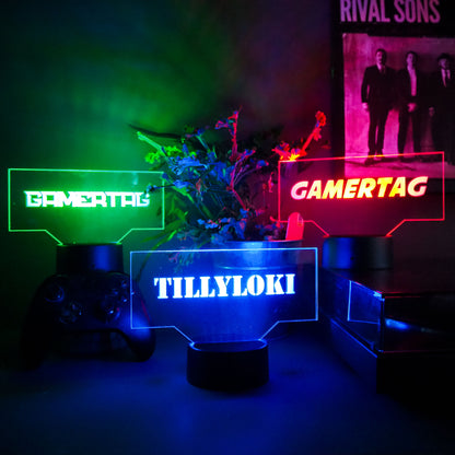 Light-up Gamertag LED colour Changing Lamp