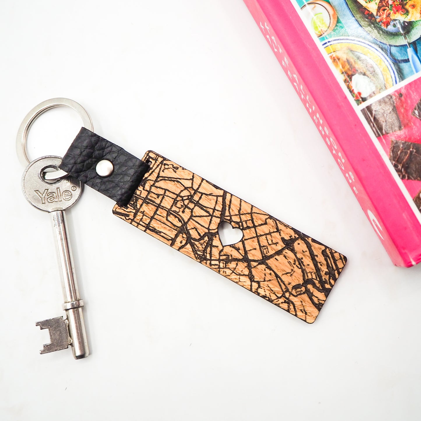 Map Pin Personalised Engraved Wooden Keyring