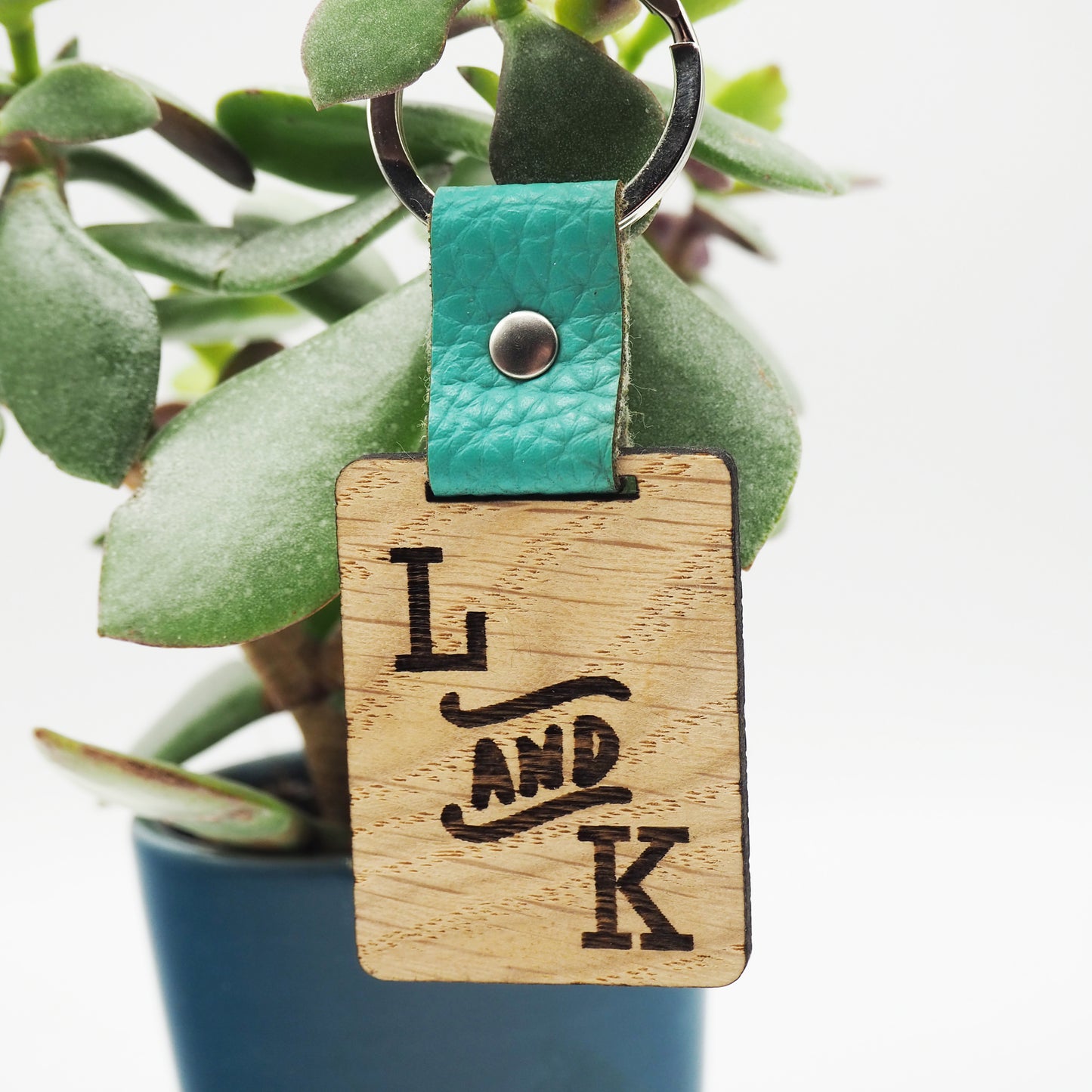 Initials Personalised Wooden Keyring