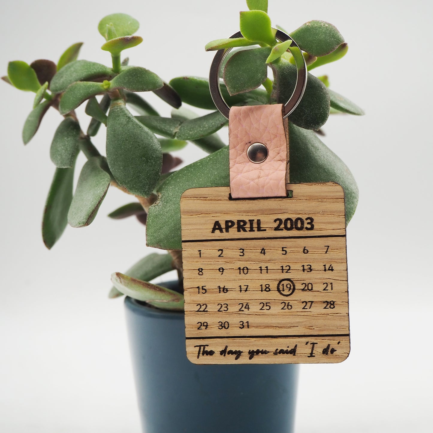 Special Date Personalised Wooden Keyring