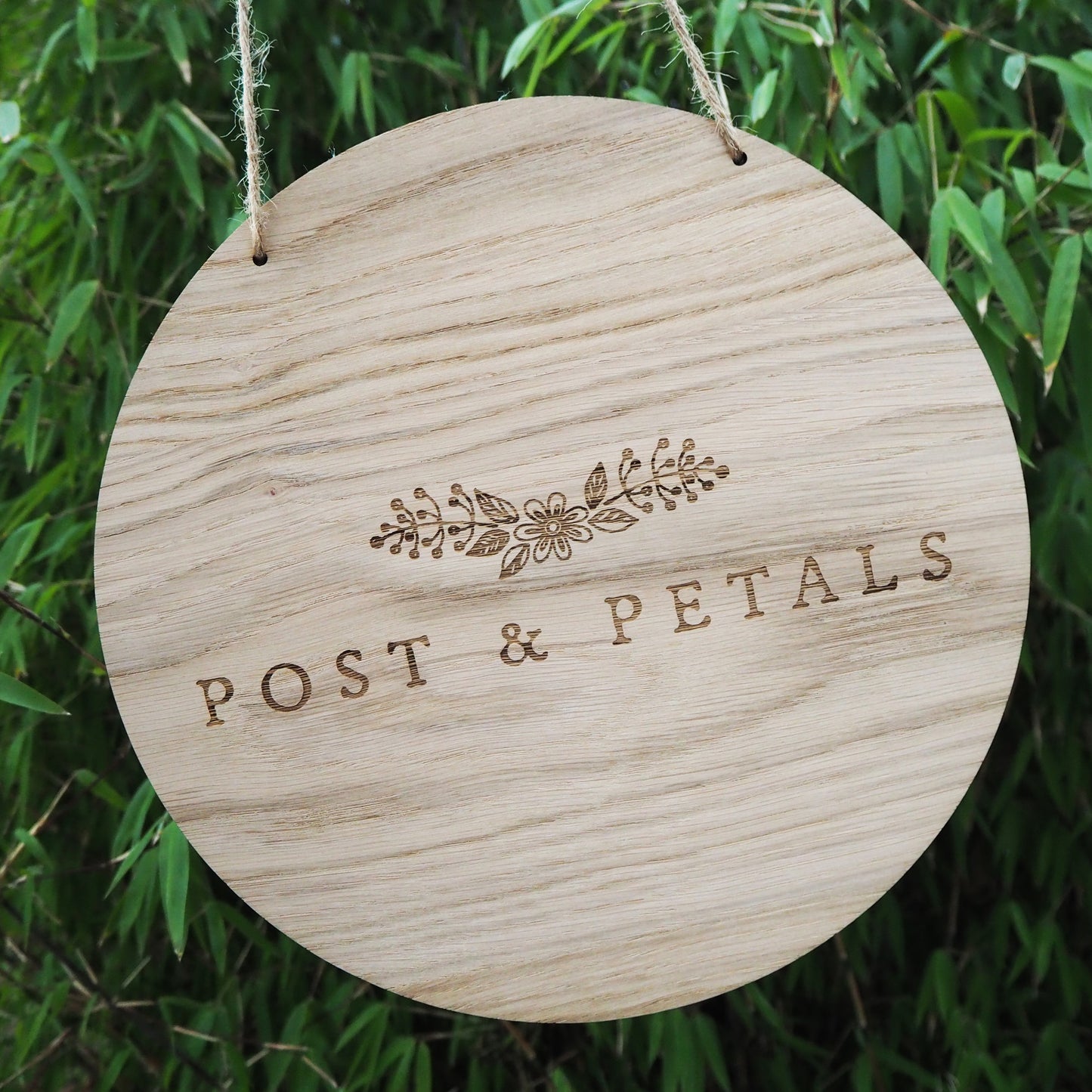 Personalised Engraved Wooden Business Logo Hanging Wall Sign