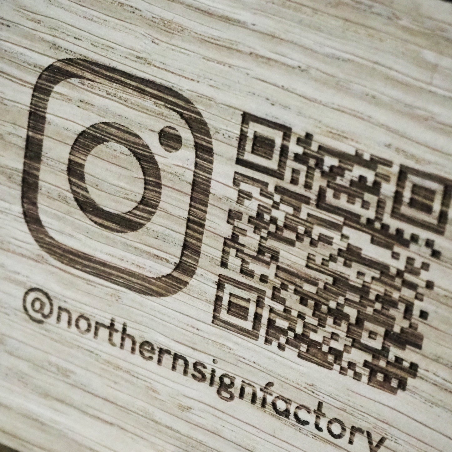 Wooden QR Code Business Sign for Shops or Market Stalls Personalised