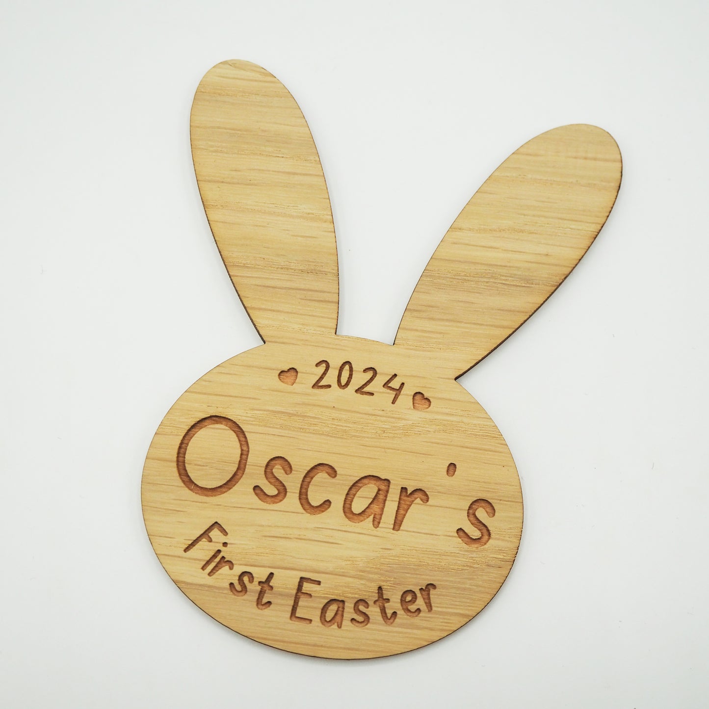 Baby’s First Easter Gift – Personalised Wooden Bunny Keepsake, Custom Baby Gift for Easter