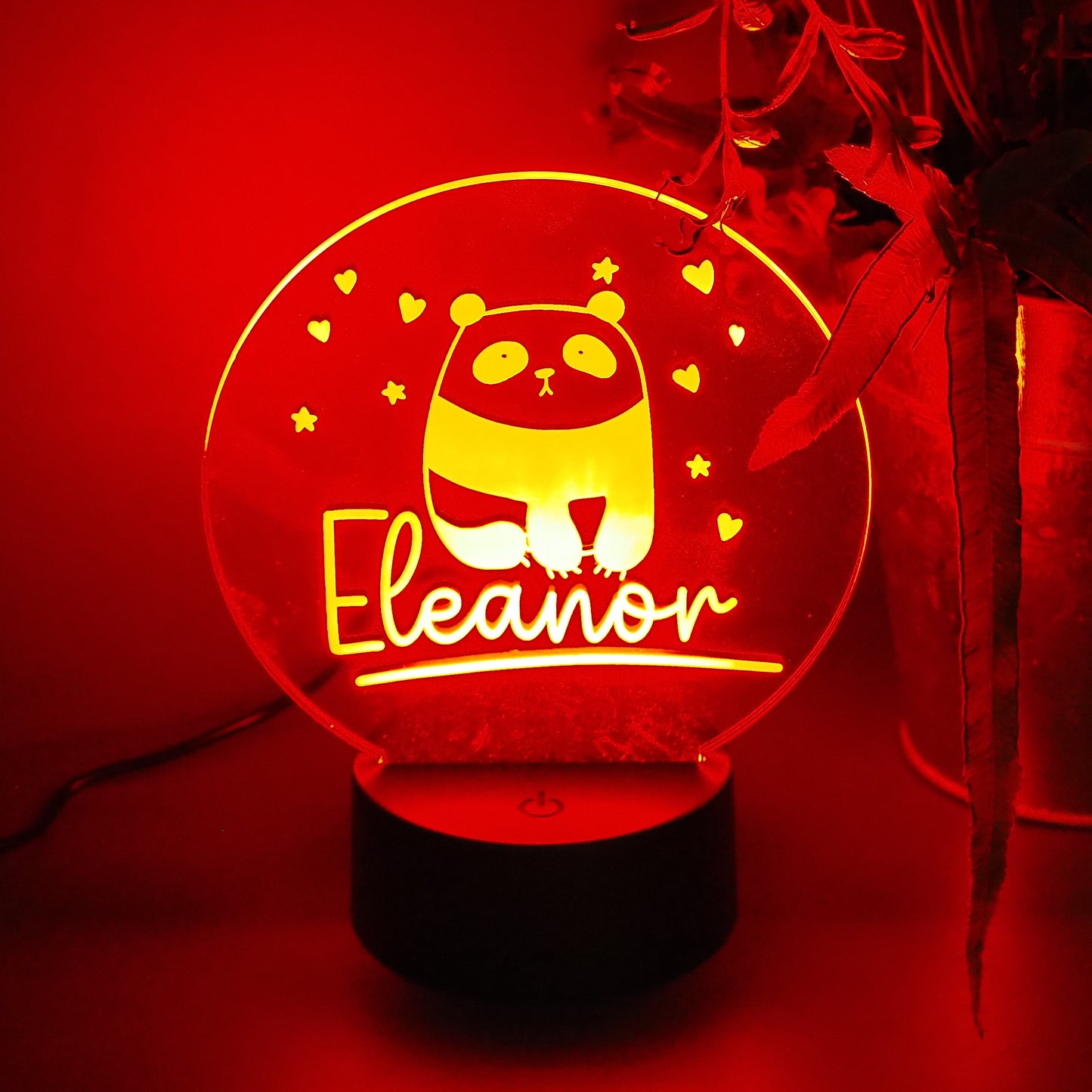 Light-up Panda Themed Personalised LED Colour Changing Lamp