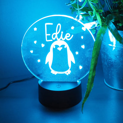 Light-up Penguin Themed LED Colour Changing Lamp