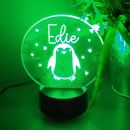 Light-up Penguin Themed LED Colour Changing Lamp