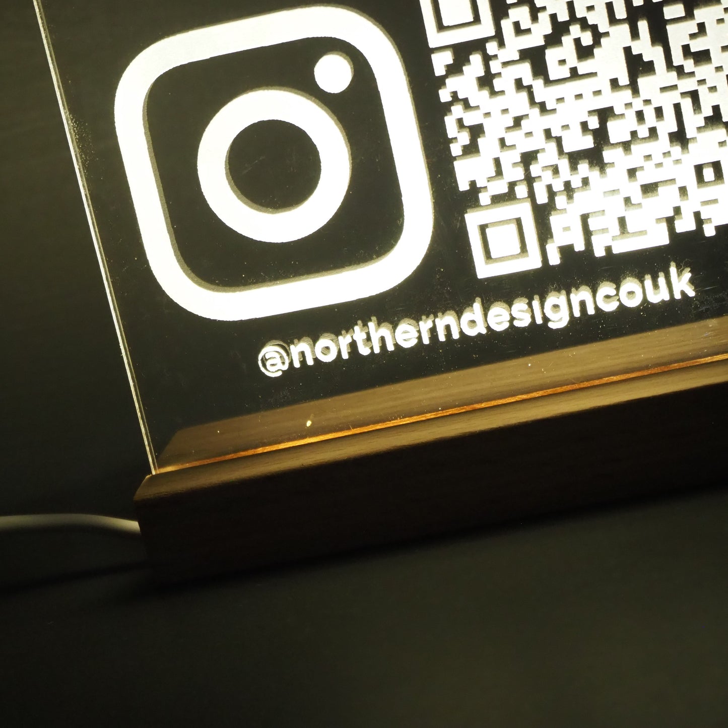 Light-up Social Media Business QR Code Sign