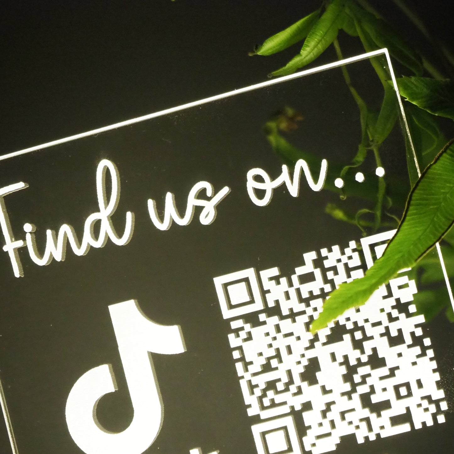 Light-up Social Media Business QR Code Sign