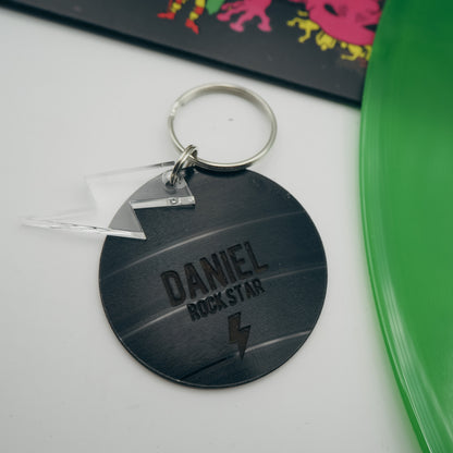 Personalised Upcycled Vinyl Record Keyring