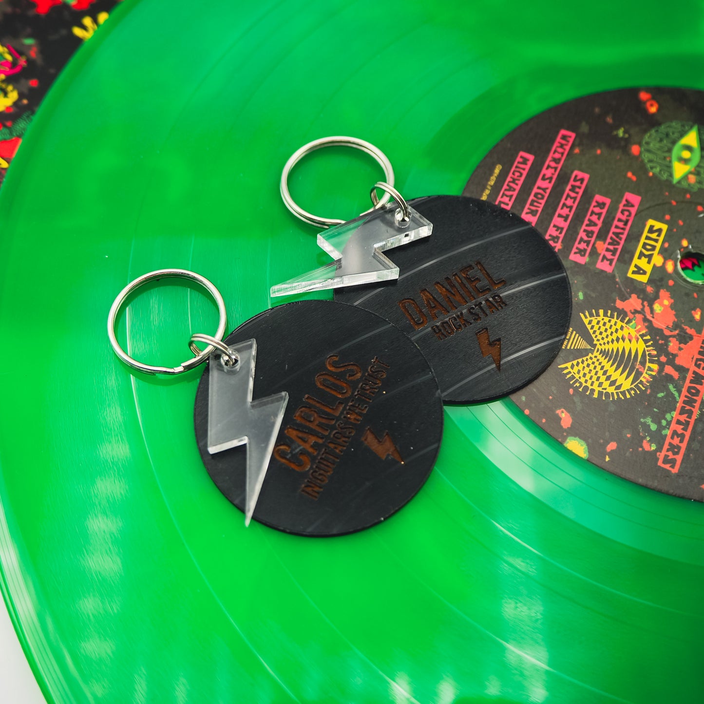 Personalised Upcycled Vinyl Record Keyring