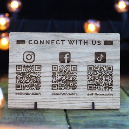 Wooden QR Code Business Sign for Market Stalls or Shops