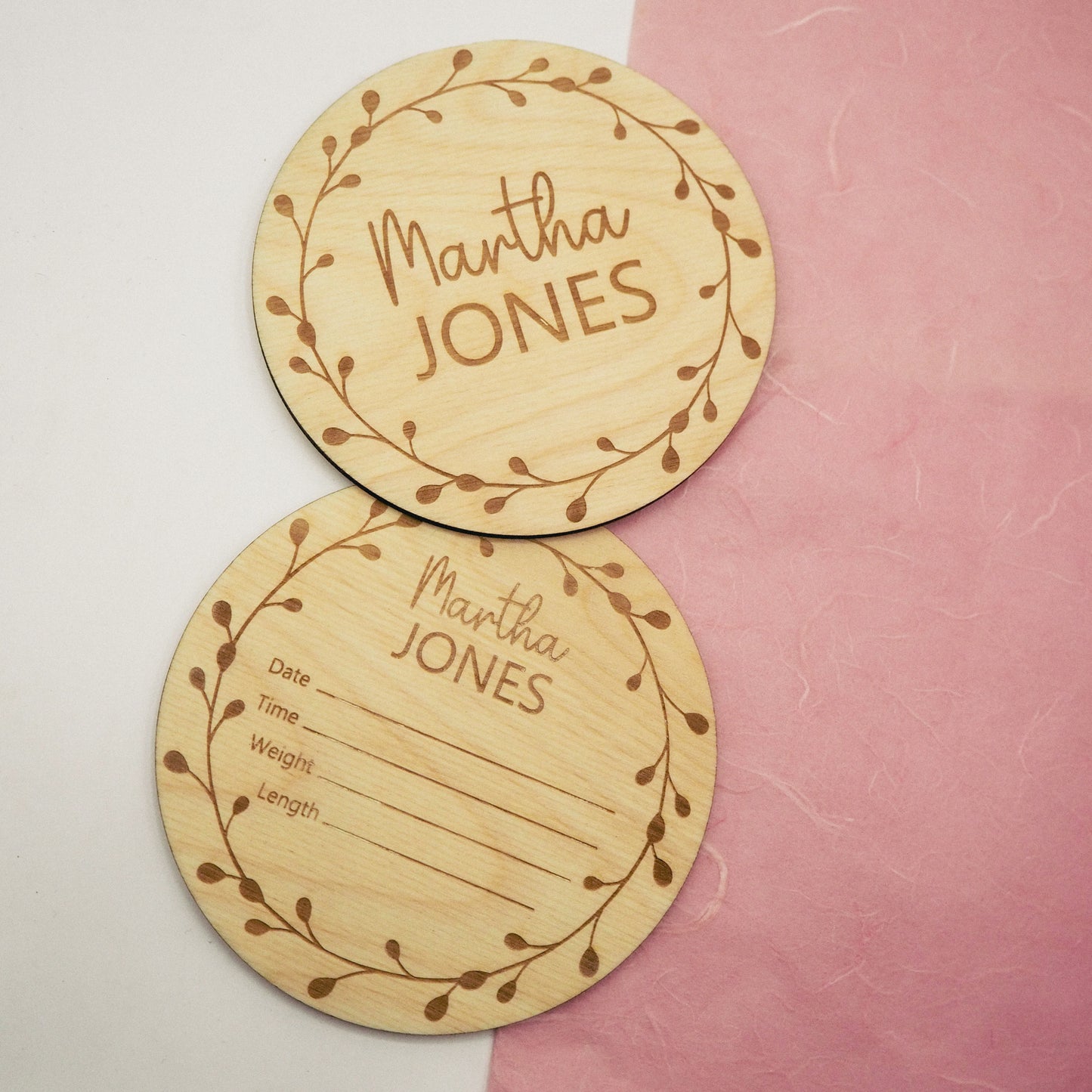 Baby Name Announcement Keepsake Wooden Signs