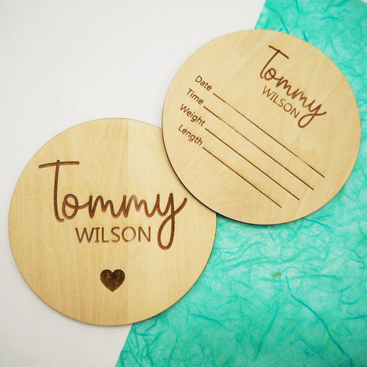 Newborn Baby Announcement Wooden Signs