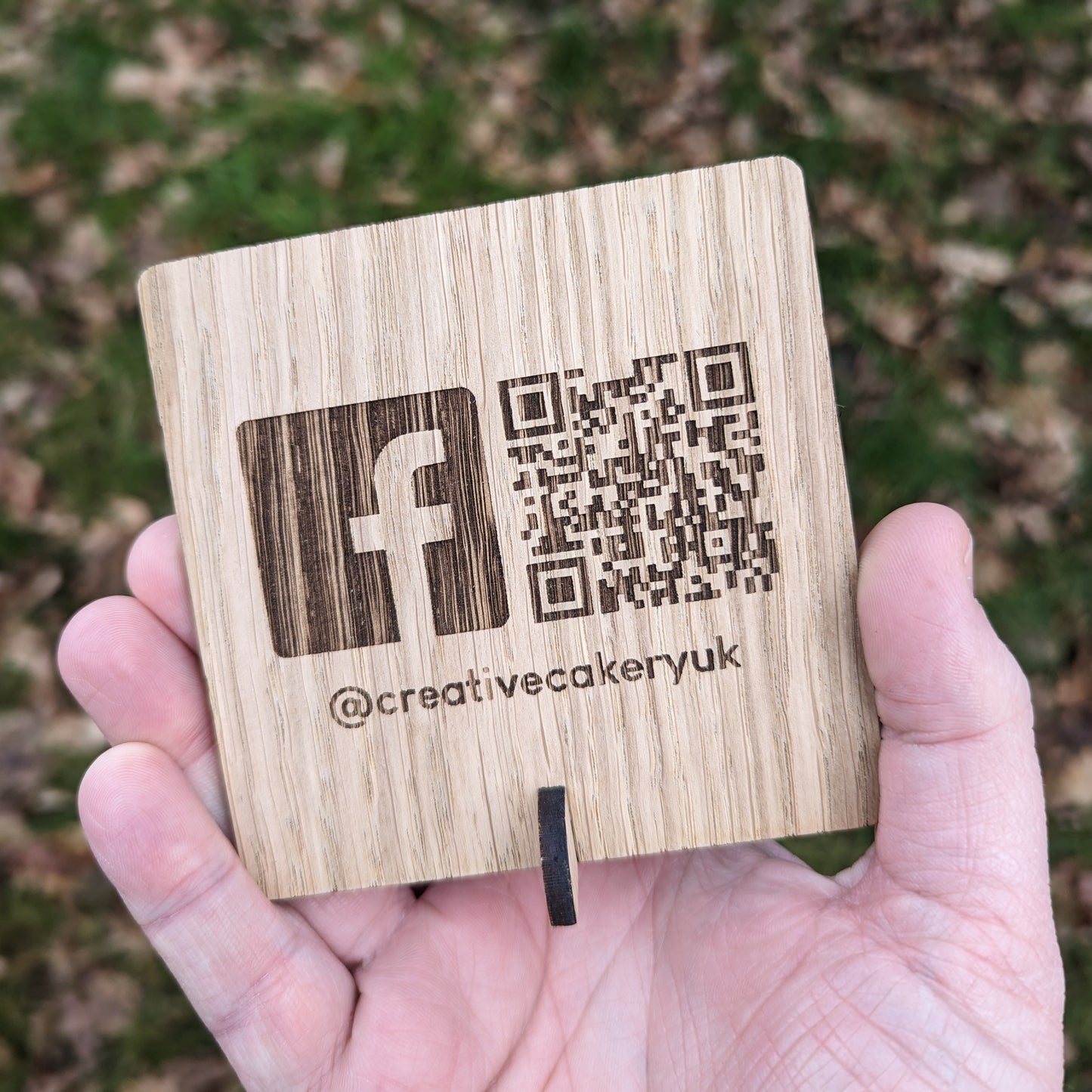 Wooden QR Code Business Sign for Shops or Market Stalls Personalised