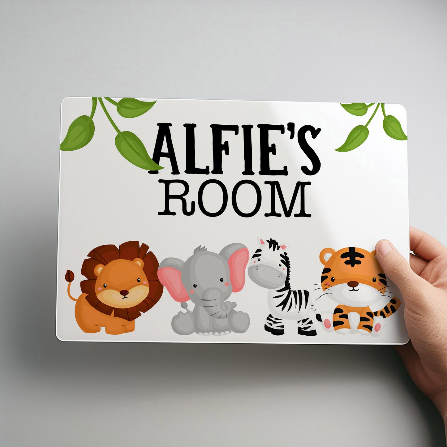 Jungle Themed Child's Metal Bedroom Wall Sign