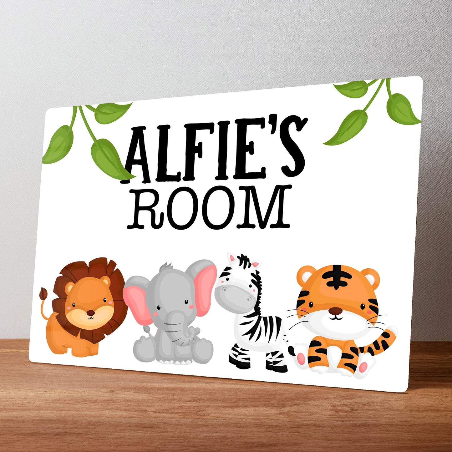 Jungle Themed Child's Metal Bedroom Wall Sign