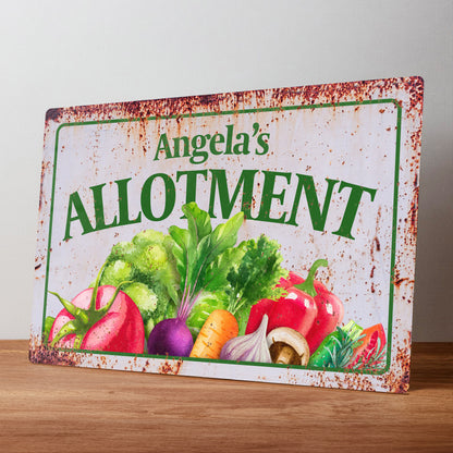 Allotment Personalised Garden Decor Vegetable Patch Rustic Metal Wall Sign