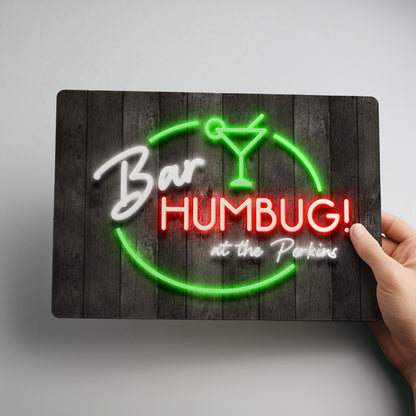 Christmas 'Bar Humbug' Personalised Metal Festive Decoration Sign