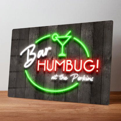 Christmas 'Bar Humbug' Personalised Metal Festive Decoration Sign