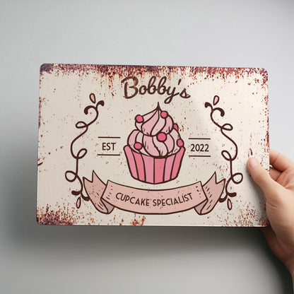 Cupcake Cake Business Personalised Metal Wall Sign