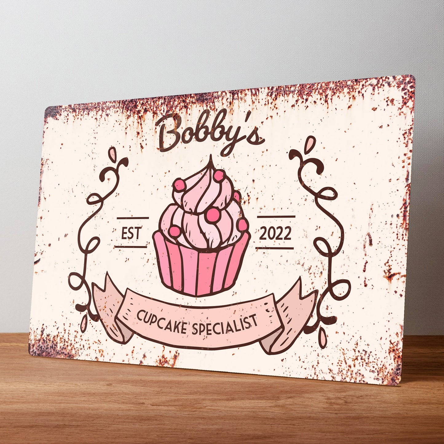 Cupcake Cake Business Personalised Metal Wall Sign