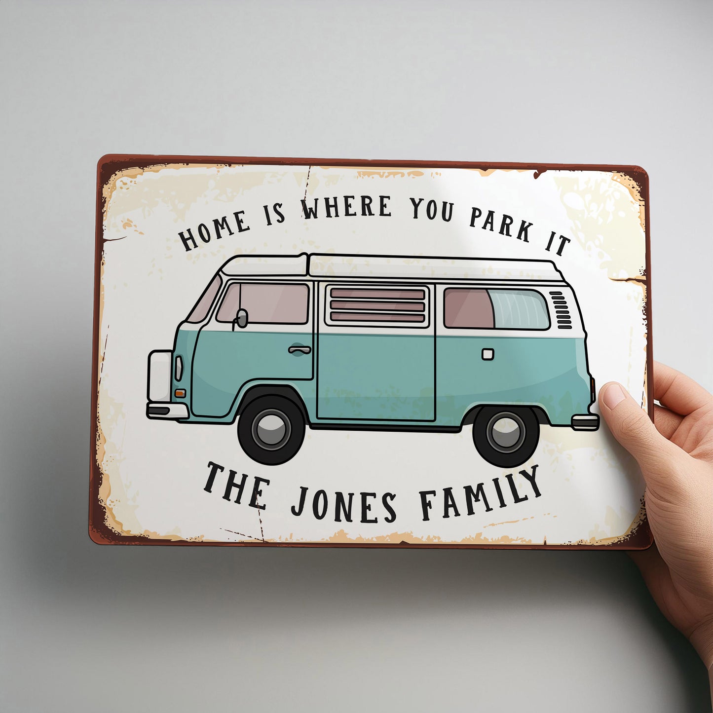 Camper Van VW Personalised Metal Wall Camping Sign