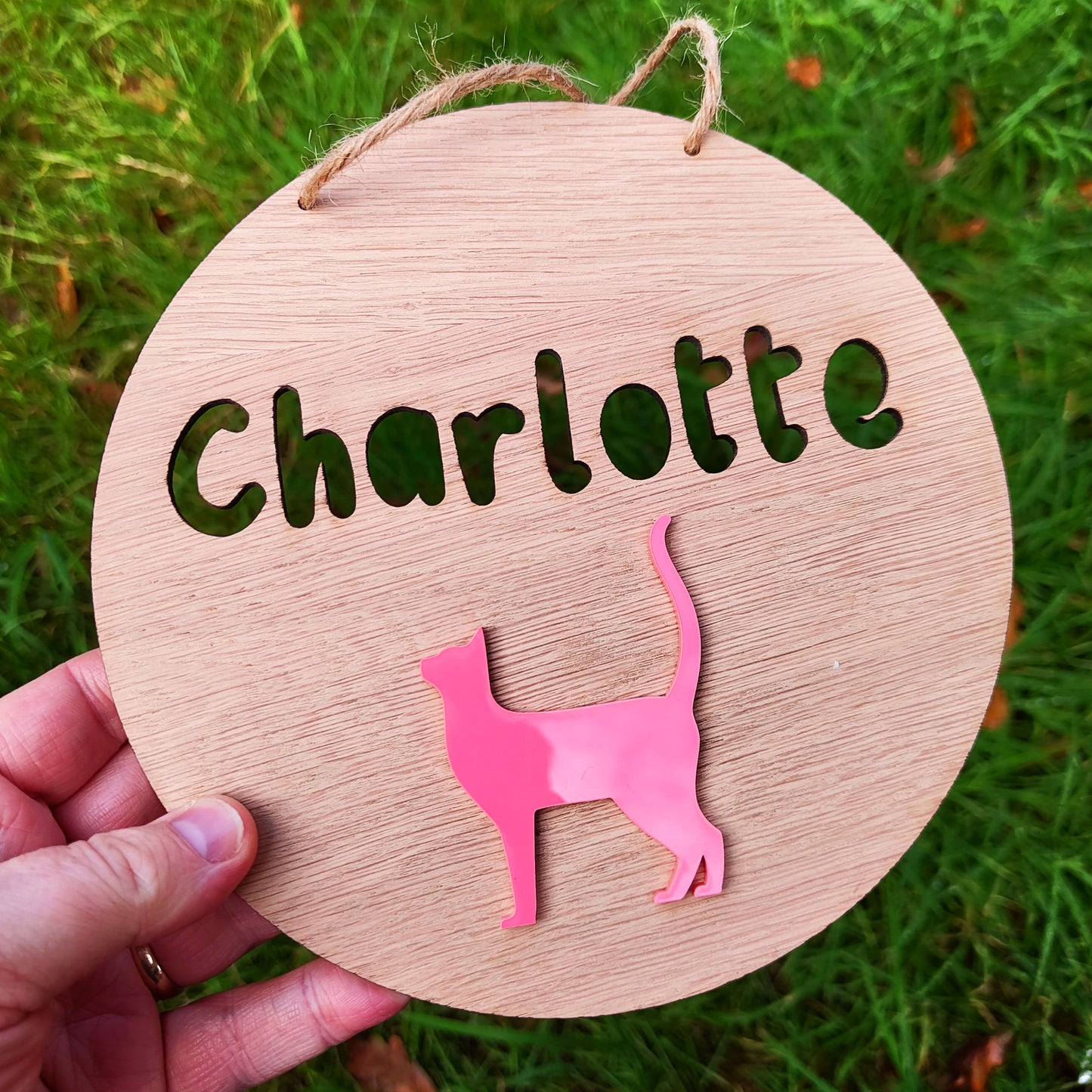 Personalised Cat Name Sign – Custom Bedroom Wall Hanging, Animal-Themed Kids Room Décor