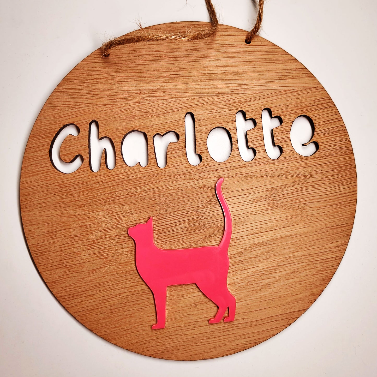 Personalised Cat Name Sign – Custom Bedroom Wall Hanging, Animal-Themed Kids Room Décor