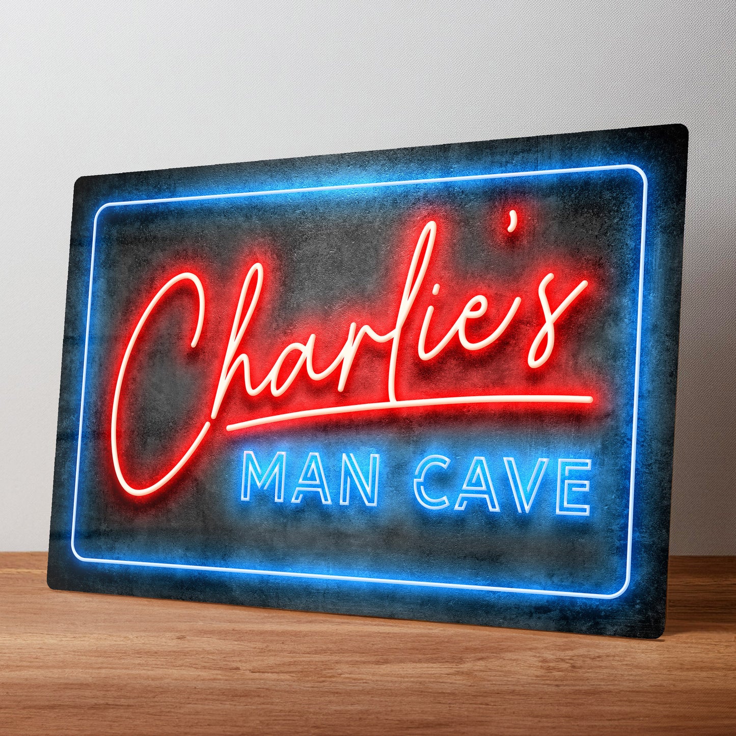 Man Cave Neon Style Personalised Metal Wall Sign