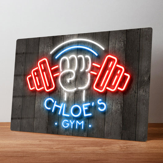 Home Gym Neon Style Personalised Metal Wall Sign