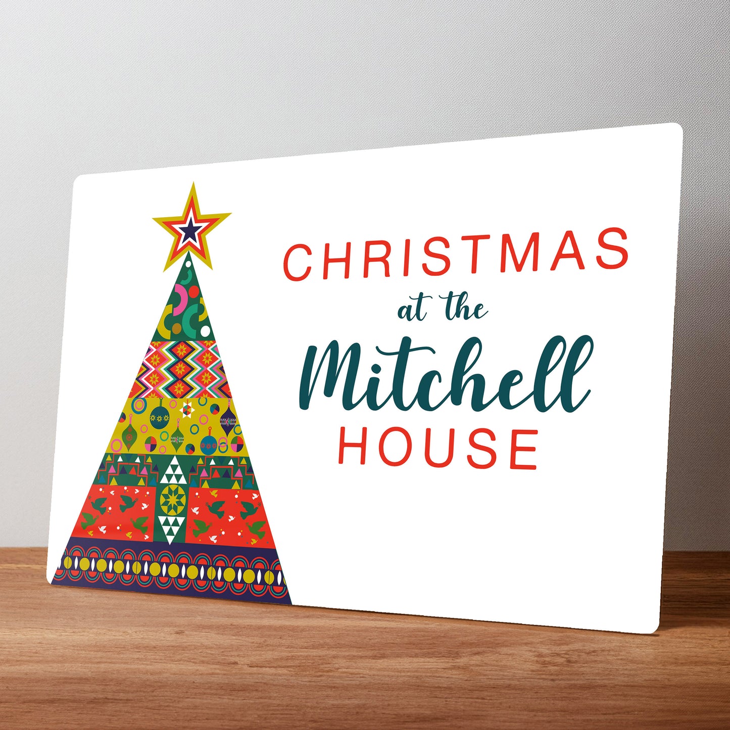 Family Christmas Personalised Metal Wall Sign