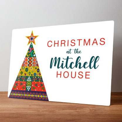 Family Christmas Personalised Metal Wall Sign