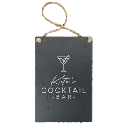 Slate Cocktail Bar Hanging Sign for Indoor or Outdoor Use