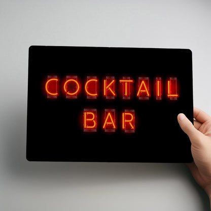 Cocktail Bar Neon Effect Metal Wall Sign