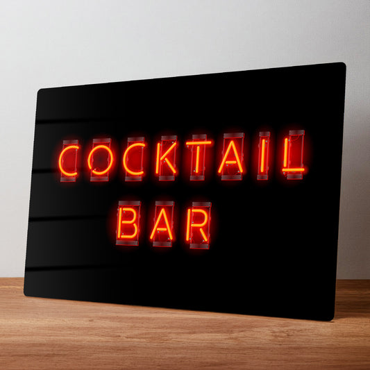 Cocktail Bar Neon Effect Metal Wall Sign