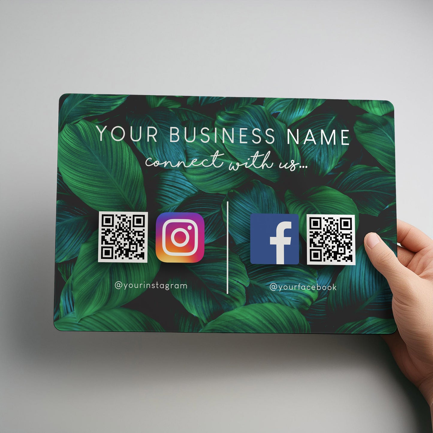 Business Social Media Sign with QR Code