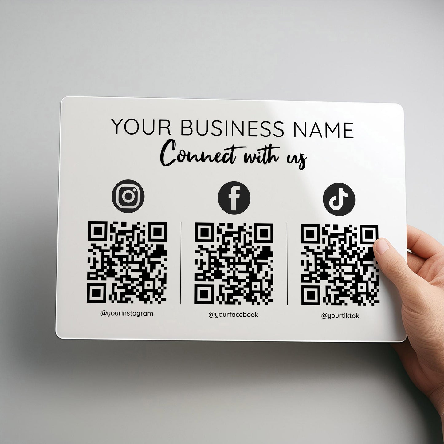 Social Media QR Code Personalised Metal Wall Sign