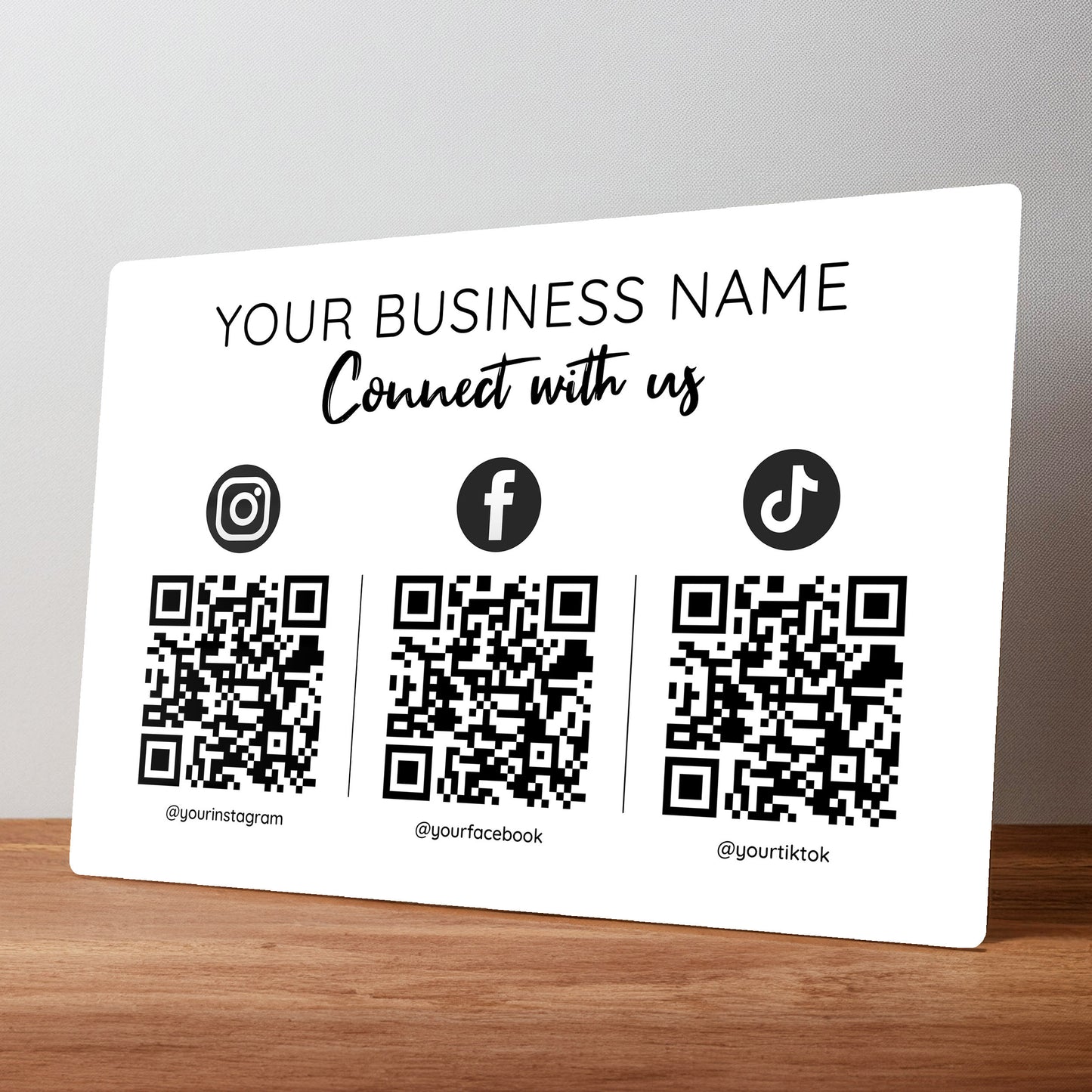 Social Media QR Code Personalised Metal Wall Sign