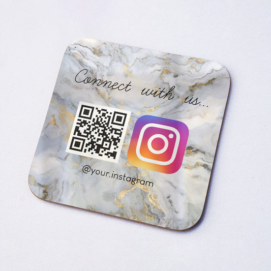 Beauty Salon Drinks Coaster with QR Code for Social Sharing