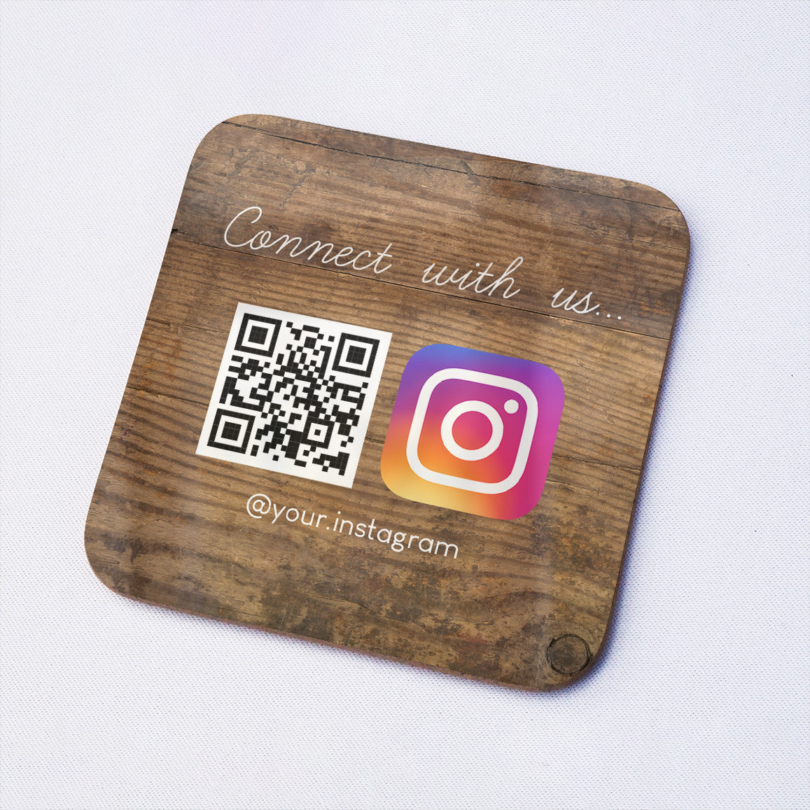 Beauty Salon Drinks Coaster with QR Code for Social Sharing