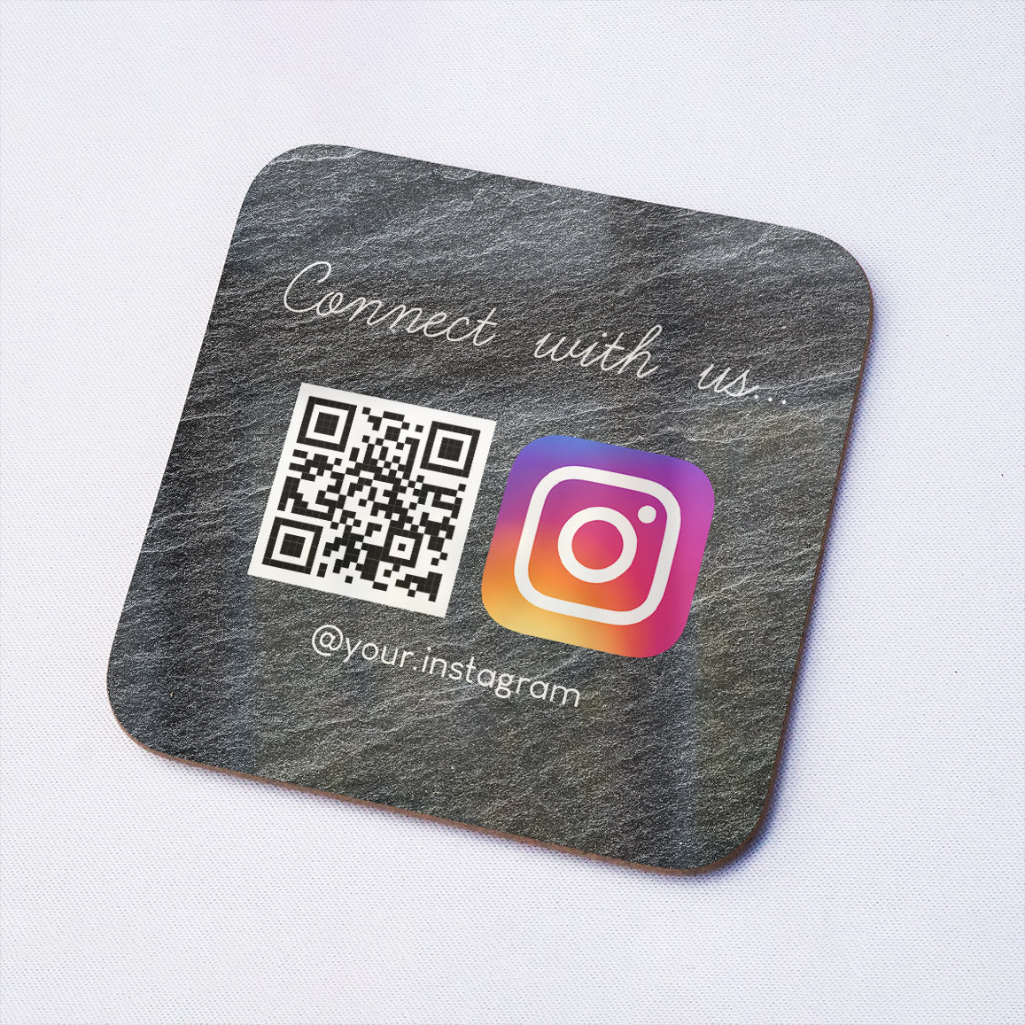 Beauty Salon Drinks Coaster with QR Code for Social Sharing