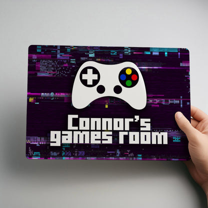 Games Room Personalised Gaming Metal Wall Sign