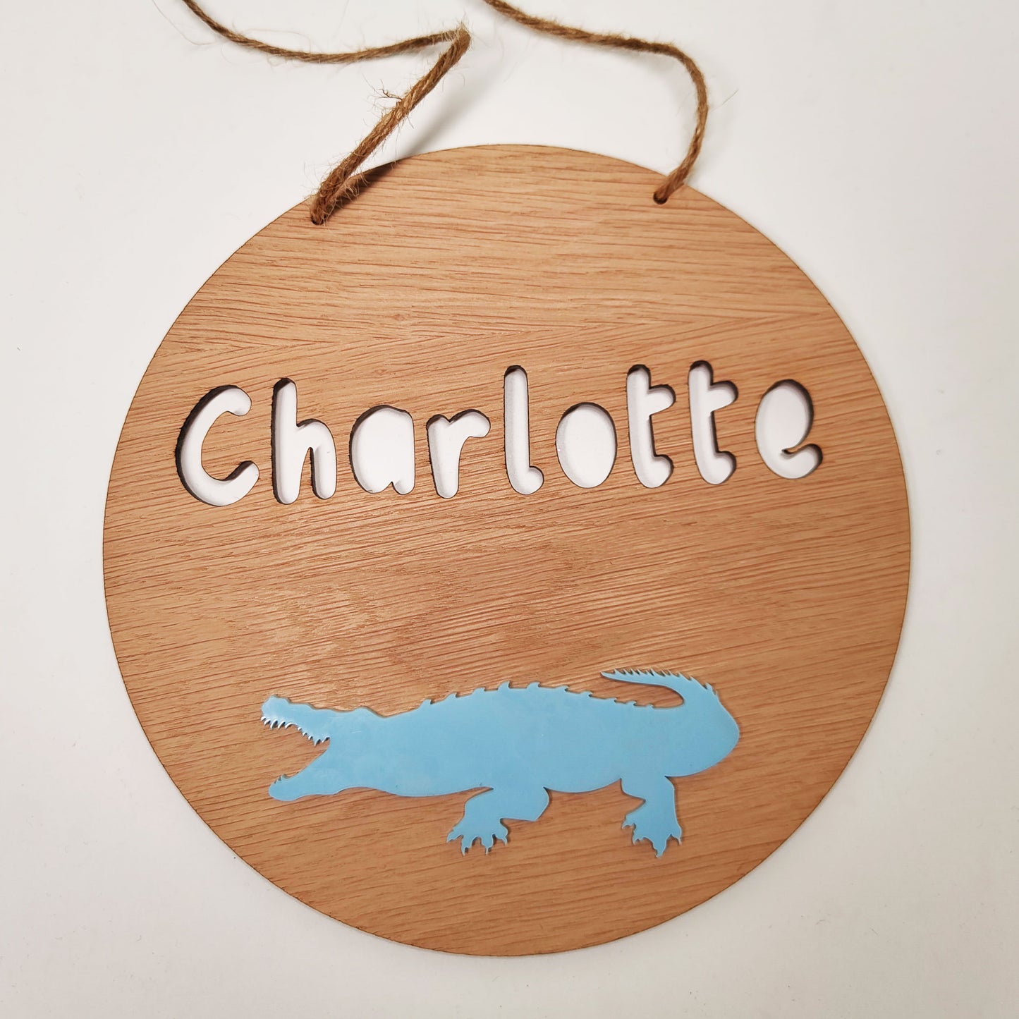 Personalised Crocodile Name Sign – Custom Bedroom Wall Hanging, Animal-Themed Kids Room Décor