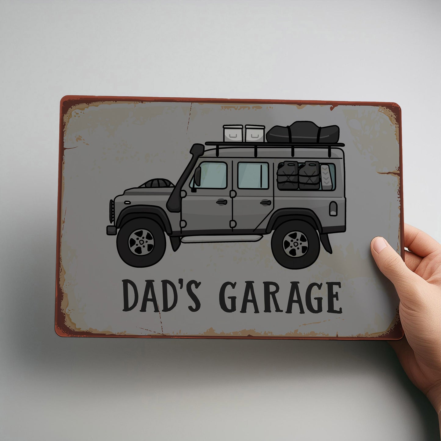 Land Rover Workshop Personalised Metal Rustic Wall Sign