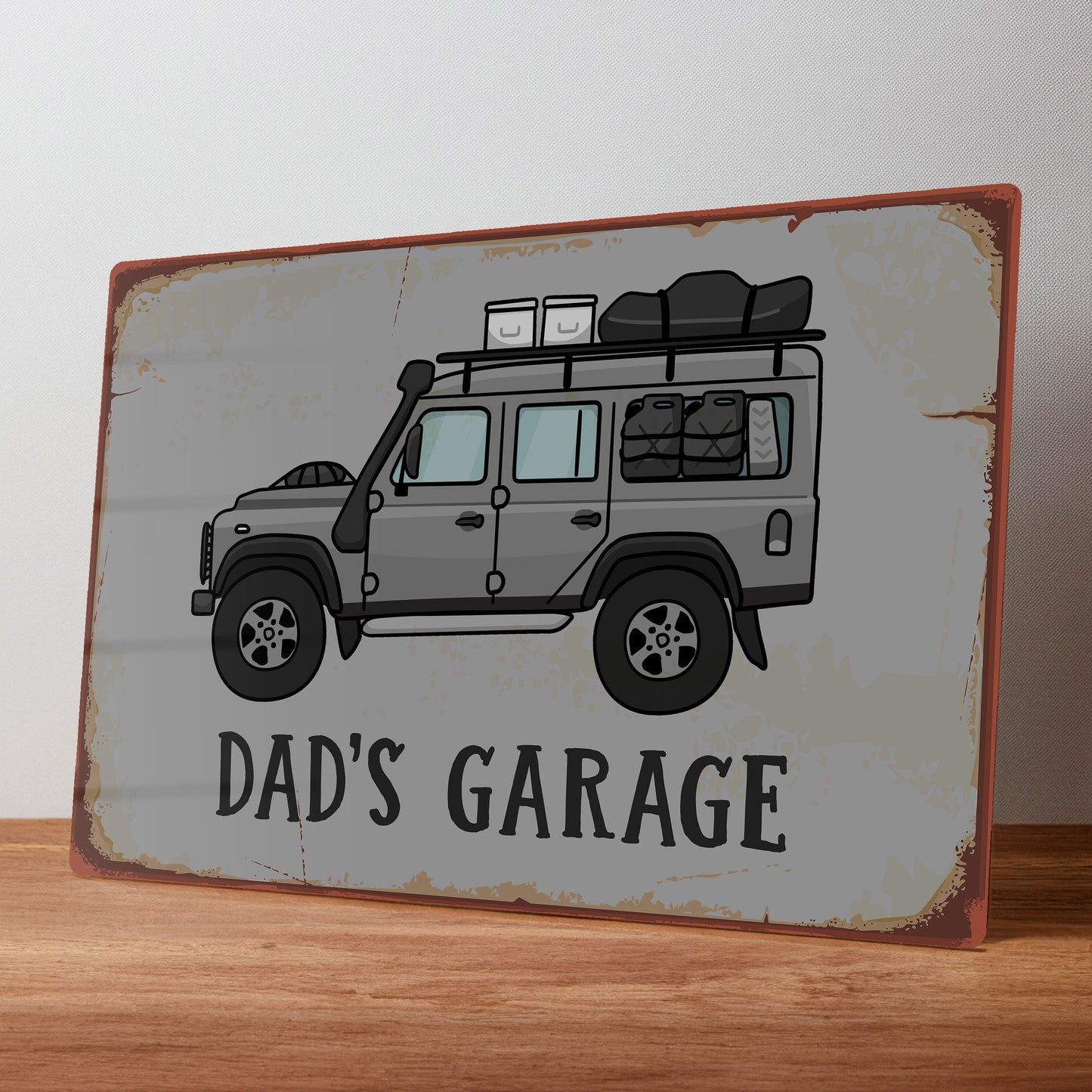 Land Rover Workshop Personalised Metal Rustic Wall Sign